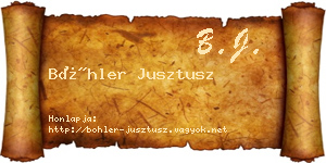 Böhler Jusztusz névjegykártya